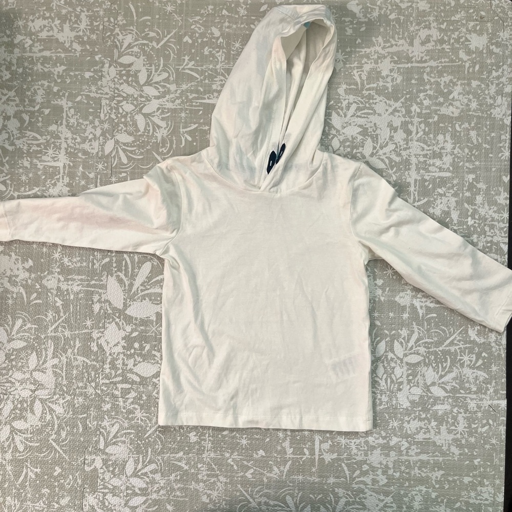 Kids White Hooded Long Sleeve Tee - Classic Lightweight Top